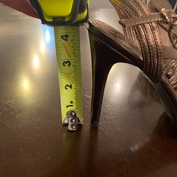 Ralph Lauren Katarina 4 inch strappy open toe heel bronze copper like new - Picture 5 of 5